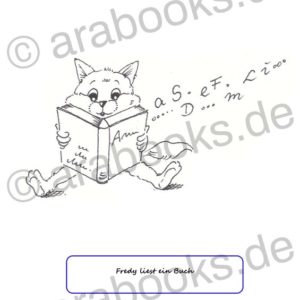 fredy liest ausmalbild